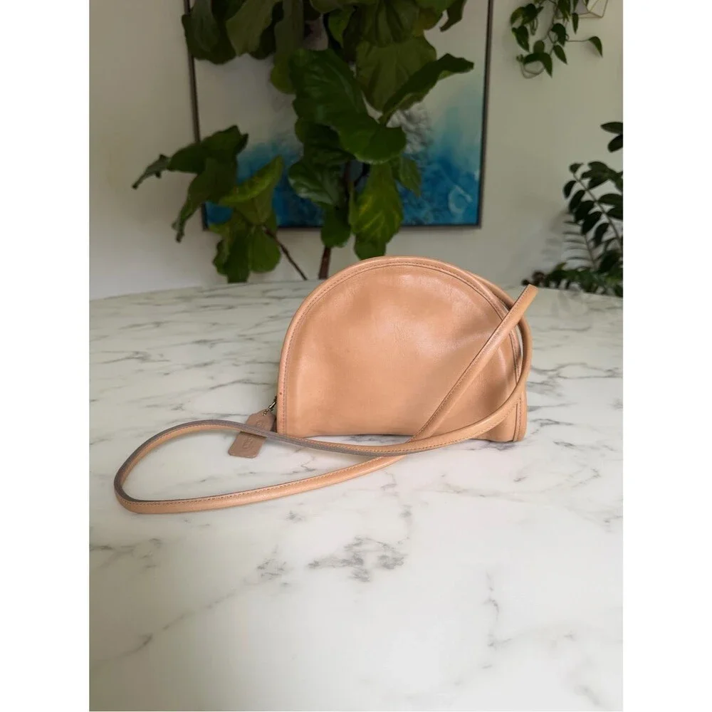 COACH Vintage Kimball Crossbody Bag 9911 Camel Stone Butterscotch Leather 90's